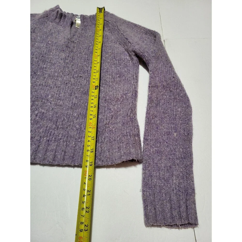 (#L7) Old Navy Knit V-neck Pullover Sweater Youth Size Medium Purple Lambs Wool